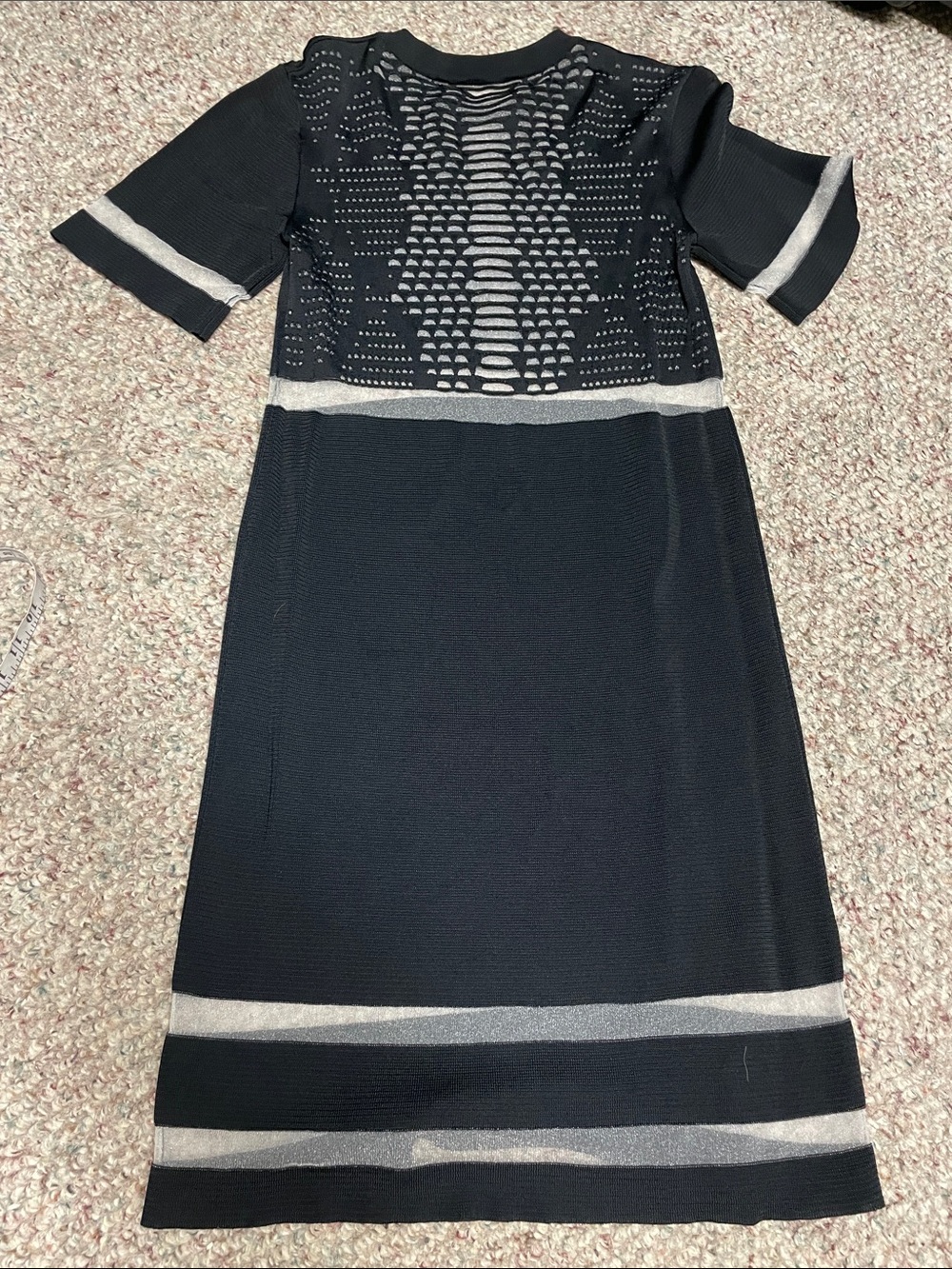 Alexander wang sheer silver mesh cut out Knit Short-Sleeve Dress- cool - Picture 10 of 10